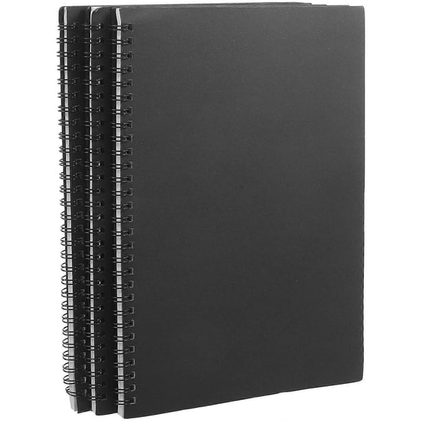 Spiral Notebook 3Pcs Black Paper School Supplies for College Students Notepad for Daily Use