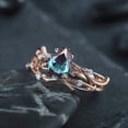 thumbnail image 5 of Pear Cut Alexandrite Diamond Engagement Ring Set 14K Rose Gold Moissanite Branch Twisted Promise Wedding Rings Bridal Set For Women, 5 of 5