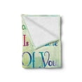 thumbnail image 2 of Saying Soft Flannel Fleece Throw Blanket, I Know What Love is Because of You Fine Art Style Vivid Spring Flowers Lettering, Cozy Plush for Indoor and Outdoor Use, 50" x 60", Multicolor, by Ambesonne, 2 of 5