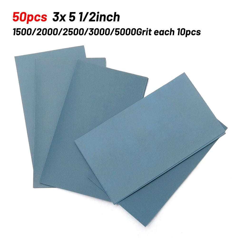 1500/2000/2500/3000/5000 Grit Wet & Dry 50pcs Sandpaper Polishing Sanding Sheet