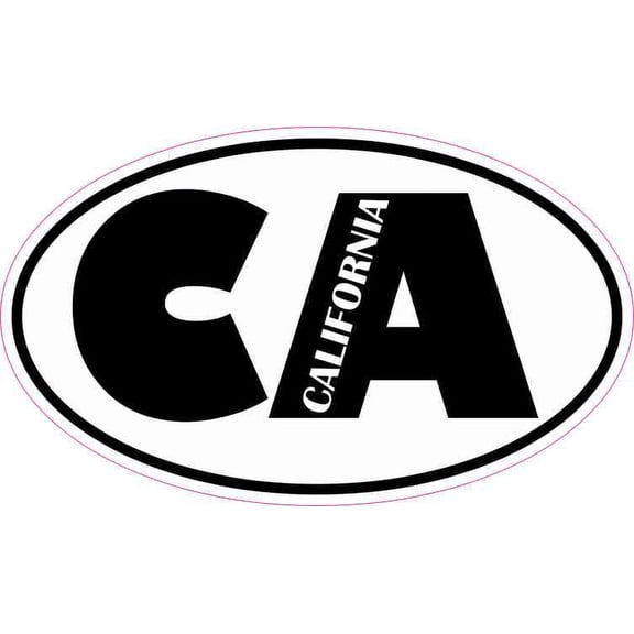 5in x 3in Oval CA California Sticker