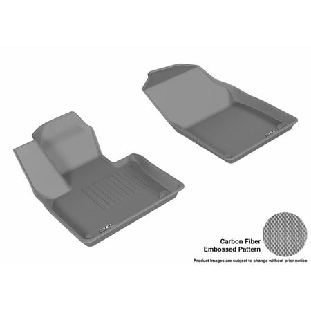 425 Carbon Fiber - 3D MAXpider 2015-2017 Volvo XC90 Front Row All Weather Floor Mats in Gray with Carbon Fiber Look