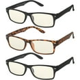 thumbnail image 5 of Blue Light Reading Glasses 3 Pack Polycarbonate Readers Mens Womens Computer Eye Strain Eyeglasses Square Set, 5 of 5