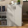 thumbnail image 3 of Furniture of America Brooks Stackable 3-Tier Wood Gray Cabinet with Door, 3 of 12