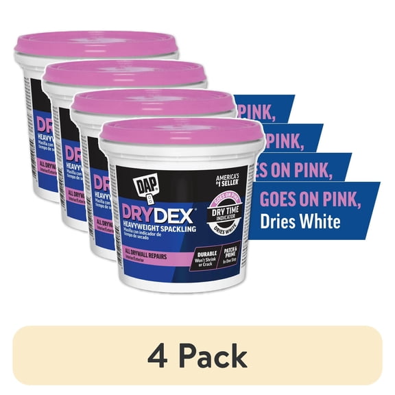 (4 pack) DAP DryDex 32 oz Pink/White Dry Time Indicator Spackling Plaster