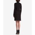 thumbnail image 2 of DKNY Womens Turtleneck Pleated Tiered Dress, Black, Medium, 2 of 2