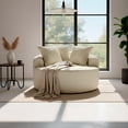 thumbnail image 4 of Ilios Innova | Sillón Circular Forli Beige, Sillón de Descanso Extra Grande con 3 Cojines, Tela Chenille Acanalada Suave, Estructura de Memory Foam, 4 of 9