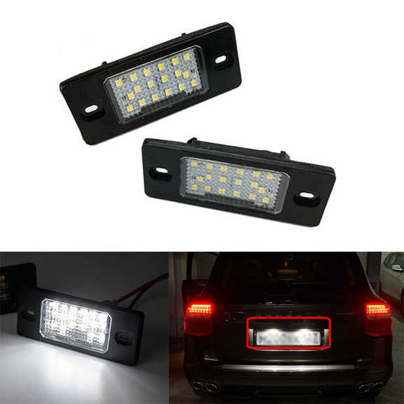 2-Pack LED White License Plate Lights for Cayenne 955 957 2002-2010