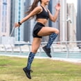 thumbnail image 6 of Lsque Blue Bus Pattern Sport Compression Socks for Men & Women 15-20 mmHg Knee High Nurse Pregnant Running Medical and Travel Athletic, 6 of 6