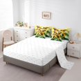 thumbnail image 5 of jejeloiu Chic Butterflies 7pcs Bedding Comforter Set,Sunflower Floral Queen Bedding Sets,Green Yellow Queen Sheet Sets For Kids,Luxury Bedroom Decor, 5 of 8
