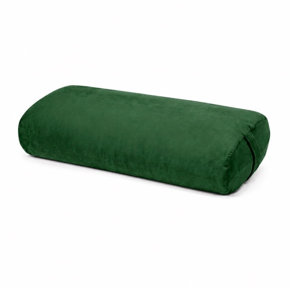 ROFIEJOX Rectangular Yoga Bolster Pillow, 25" x 12" x 5" Restorative Yoga Cushion with Removable Machine-Washable Velvet Cover and Carry Handle, Green