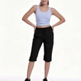 thumbnail image 6 of Tqcoqu Women's Cargo Capri Pants with Zipper Pockets,Lightweight Quick Dry Hiking Travel Capris,Black Women's S-XXXL, 6 of 7