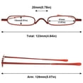 thumbnail image 2 of MAGIMODAC Pocket Reading Glasses Compact Men Women Metal Eyeglasses Eyewear With Case (Red, +2.25), 2 of 5