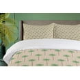 thumbnail image 4 of Ambesonne Palm Trees Duvet Cover Set, Grid Composition Palm, 2-Calking, Pale Sepia and Multicolor, 4 of 7
