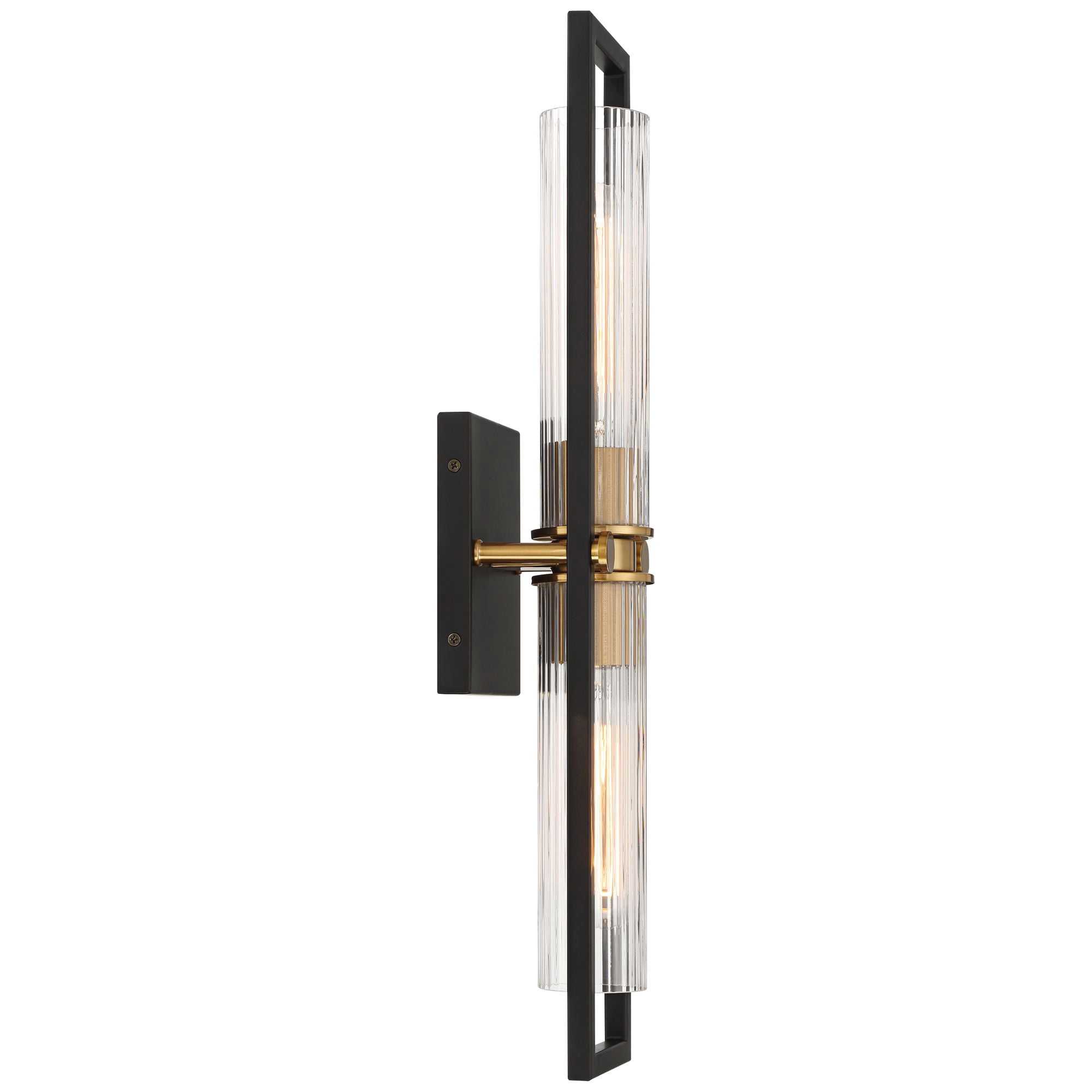 Stiffel Ramos 24" High Modern 2 Light Wall Sconce Light Lamp Fixture Mount Bathroom Bedroom Hardwired Matte Black Antique Brass