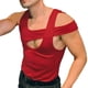thumbnail image 1 of Camiseta ahuecada para hombre, camiseta sin mangas con chaleco irregular, Top informal cómodo para hombre, 1 of 6