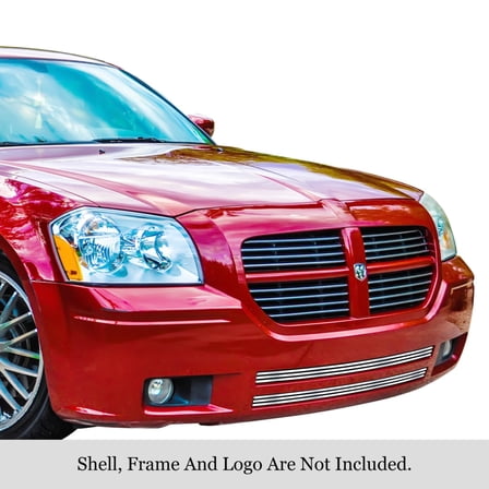 2005-2007 Dodge Magnum Except Srt8 304 Stainless Steel Polished Finish 8X6 Horizontal Billet Stainless Steel Billet Grille