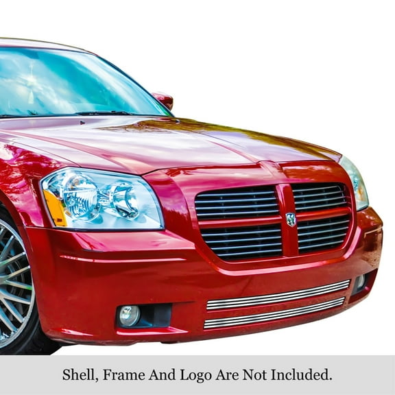 2005-2007 Dodge Magnum Except Srt8 304 Stainless Steel Polished Finish 8X6 Horizontal Billet Stainless Steel Billet Grille