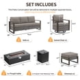 thumbnail image 2 of Giantfurnni 6 Pieces Patio Furniture Sets with Fire Pit Table,Swivel Chairs,Sofa and Ottomans,Patio Conversation Sets for Porch Deck Garden Backyard, 2 of 14