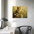 thumbnail image 4 of Orinice  Monet Cat Wall Art Funny Famous Art Prints, Monet Impressionist Hanging Artwork Cute Cats in Two Flowers Vintage Painting Print Decor for Living Room Bedroom Office 20''X16'' 16x12in, 4 of 6