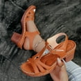 thumbnail image 2 of Brown Ladies Comfortable Footwear With Fishmouth Design And Substantial Heel For All-Day Wear, 2 of 8