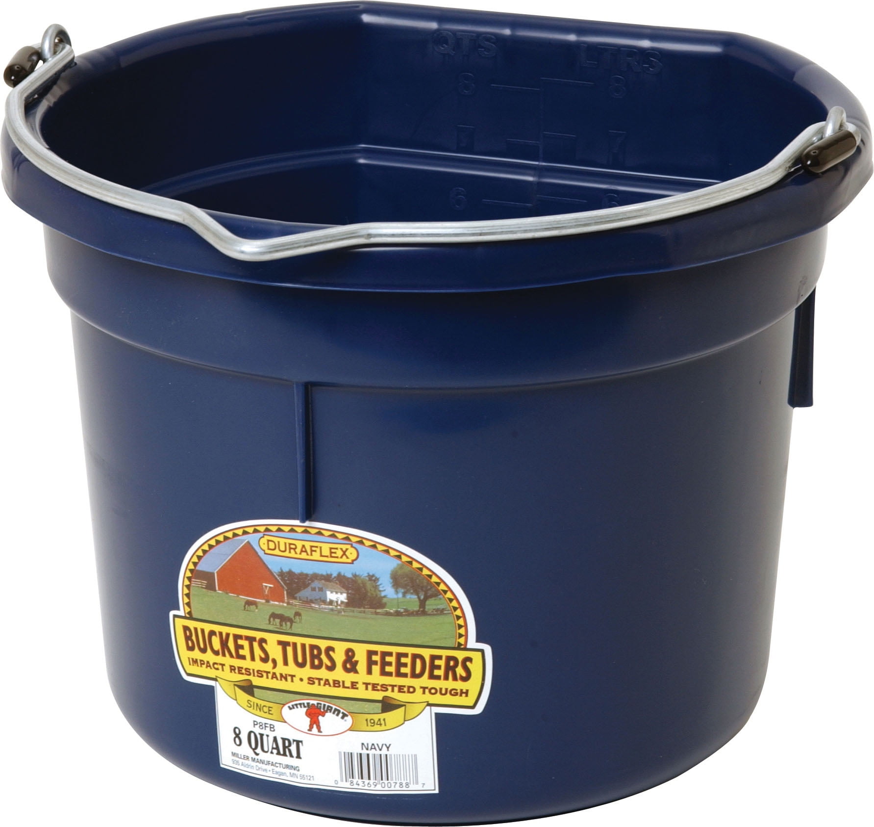 Item No. BB10BLUE Little Giant Plastic Better Bucket Ergonomically Designed & Durable Livestock Feed Bucket with Flat Back 10 Quart Blue 