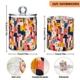 thumbnail image 5 of Yayeee 2 Pack Qtip Holder Bathroom Cotton Swab Canister with Lid Clear Dispenser Set, Art Geometric, 5 of 6