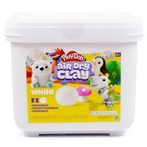 Play-Doh Air-Dry Clay Bucket, 5 White Clays