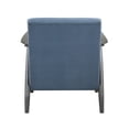 thumbnail image 4 of Tira 32 Inch Accent Chair- Channel Stitched- Blue Velvet- Gray Solid Wood, 4 of 5