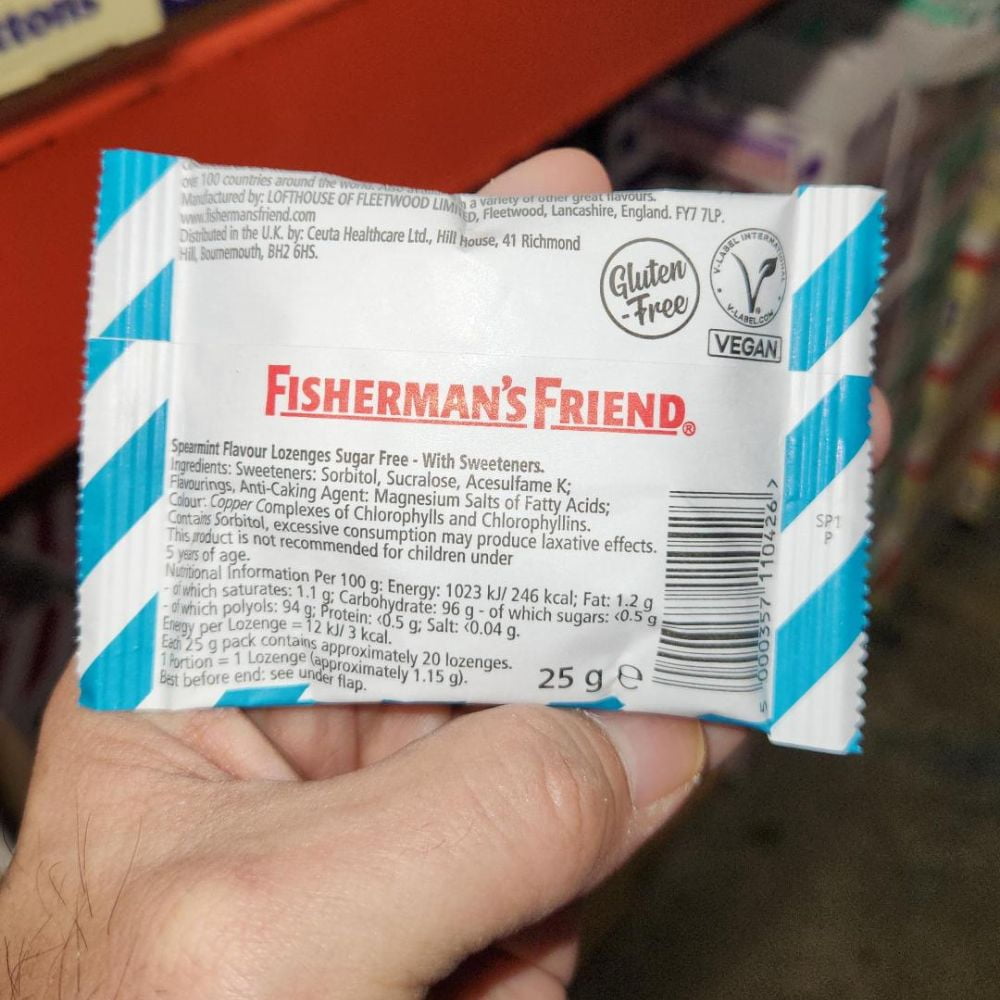 Fisherman's Friend Spearmint Sugar Free Menthol Flavour Lozenges