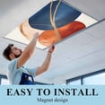 thumbnail image 5 of 3 Pack Abstract Graffiti Fluorescent Light Covers for Ceiling Lights Vintage Art Orange Blue Gold Lines Magnetic Ceiling Light Covers Overhead Light Filters for Office Classroom Home, 5 of 9