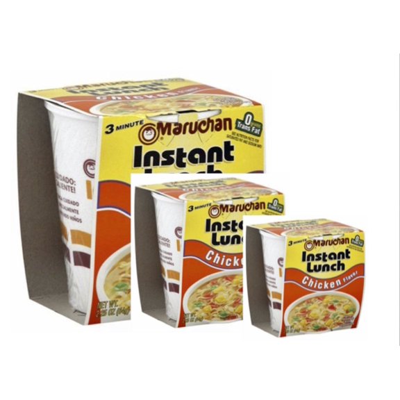 Maruchan Ramen Noodles Chicken Instant Lunch Cups 3 Pack Of 2.25 Oz Cups Packaging May Vary