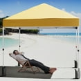 thumbnail image 3 of 10x10FT Pop-Up Canopy Tent with Wheeled Carry Bag & Weight Bags, Instant Portable Outdoor Shelter, Waterproof & UV Protected, Adjustable Height, Tan for Parties, Events & Patio, 3 of 8