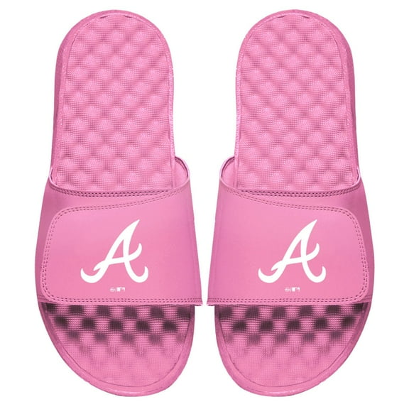 Women's ISlide Pink Atlanta Braves Primary Logo Slide Sandals