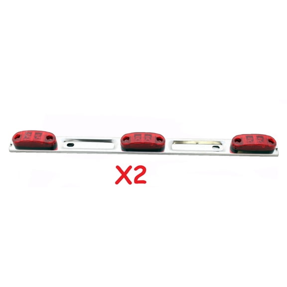 2 LED Red 16" Sealed Identification Light Bars for Truck Trailers