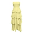 thumbnail image 5 of Women's Strapless Ruffle Tiered Maxi Dress Summer Elegant Bodycon Backless Flowy Gown Formal Evening Dress Casual Summer Dress Women Dressy Fall Dresses for Women Dresses for Women for Work Split, 5 of 5