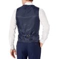 thumbnail image 4 of Adam Baker by Caravelli Men's 613781 Single Breasted Stretch Slim Fit Stretch 2-Button Vested Suit Set - Indigo - 48R, 4 of 7