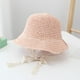 thumbnail image 3 of Sombrero de bebé, sombrero de paja, playa, encaje, correa de cadena, ala ancha, sombrero panamá para niños Rosa 48cm, 3 of 4