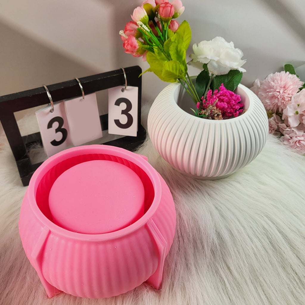 lanema Silicone Stripe Planter Mold for Concrete Resin Craft Home Garden Decoration