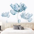 thumbnail image 4 of Calcomanías de pared de flores azules Pegatinas de pared Peel and Stick Calcomanía extraíble Stick DIY Wall Art Home Decoración de pared para dormitorio Sala de estar Baño Decoración de pare, 4 of 5