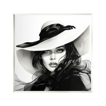Stupell Industries Chic Woman Gazing Beauty & Fashion Painting Unframed Art Print Wall Art, 12 x 12