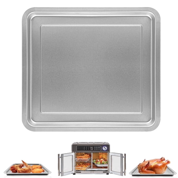 GWY 12.5"×11.3"×0.8" Food Grade Stainless Steel Air Fryer Tray, Multi-purpose Grill Pan Crisper Plate Replacement Accessories, Dishwasher Safe
