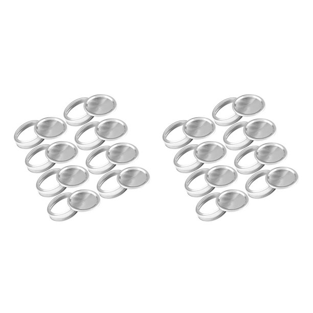 Ounissouiy Tapa de almacenamiento a prueba de fugas con sellado de tapa dividida 24x Reemplazo para tarro Mason Type1 NO1