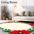 thumbnail image 2 of ODIKA 2'x3' Machine Washable Non-Slip Area Rug, Poinsettia Bloom Christmas Themed Floor High Traffic Rug with Pad, Red, 733030, 2 of 8