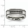 thumbnail image 2 of Stainless Steel Black IP-plated & Black Diamonds 9mm Band, 2 of 11