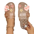 thumbnail image 3 of Willtoo Women's Jelly Sandals, 1 Inch Platform Flower Slides with Metal Buckle, Soft Non-Slip Transparent Summer Beach Shoes, 3 of 4