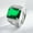 White gold (green), variant on APIPEE Mens Titanium Engagement Wedding Band CZ Comfort Fit Gift for Dad Husband With White Gift Box Packaging
