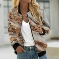 thumbnail image 7 of Womens Fashion Bomber Jacket Casual Floral Print Lightweight Jackets Full Zip Coats with Pocket Fall Stand Collar Short Outwear Tops (Gold S), 7 of 7