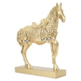 thumbnail image 3 of Desktop Horses Ornaments, Gold Horse Statue Robust Body  Symbolism Easy   For Bedroom For Family, 3 of 8