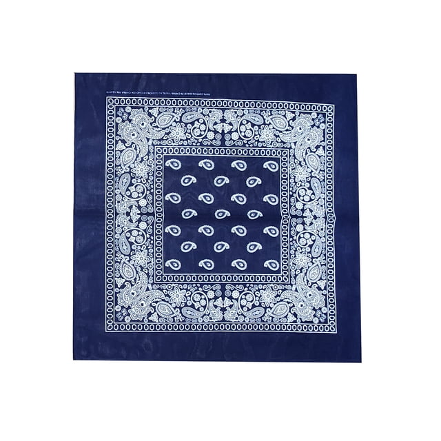 Cowboy Cotton Bandana Scarf Paisley Solid, Paisley Navy